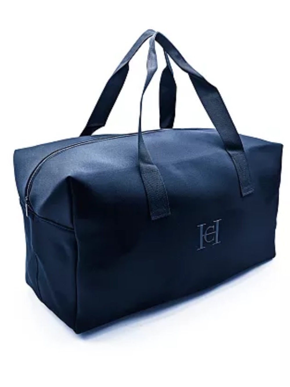 Carolina Herrera Bad Boy Navy Blue Neoprene Duffle Travel Tote Bag
